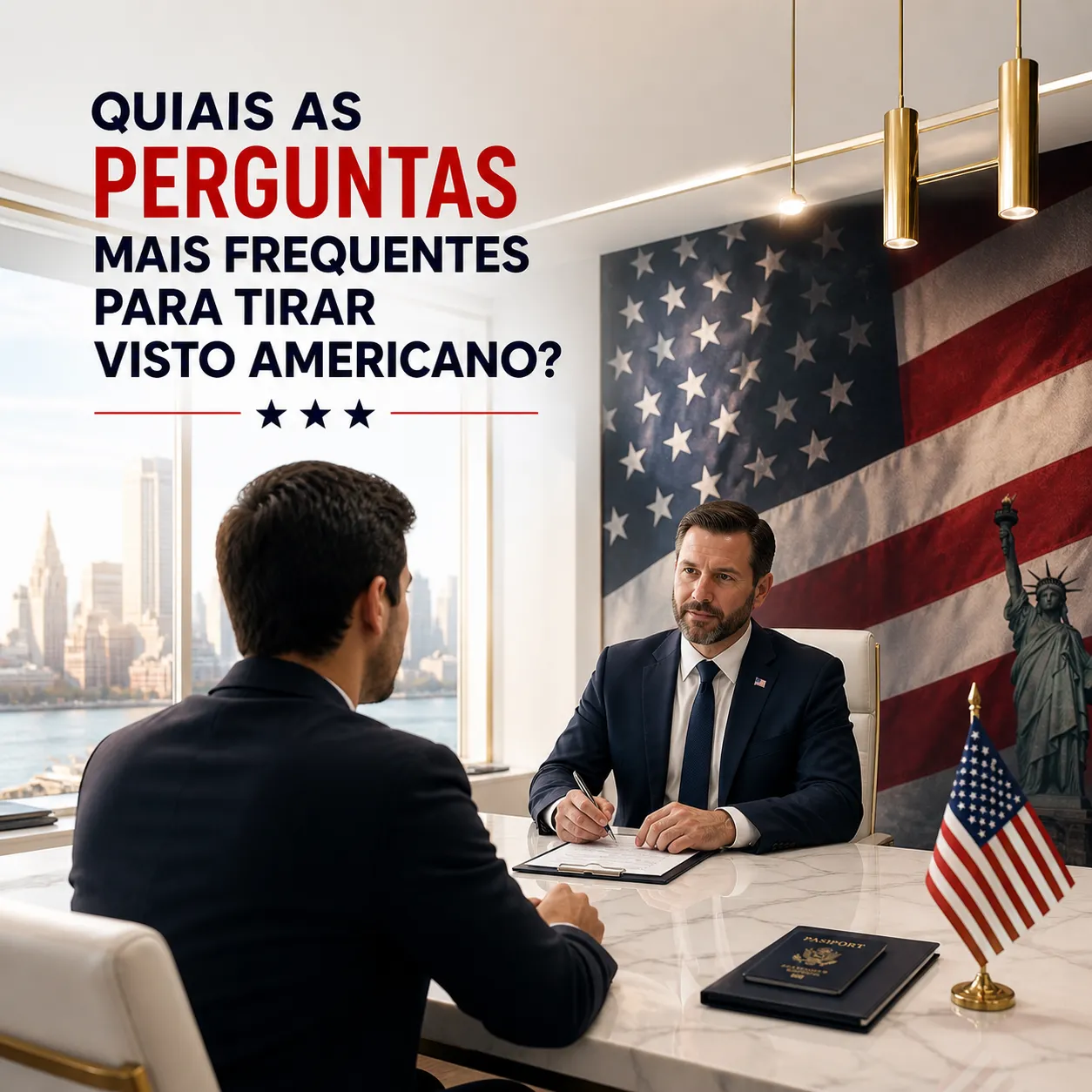 Imagem ilustrativa para o artigo Quais as perguntas mais frequentes para tirar visto americano? da Genuína Conexão
